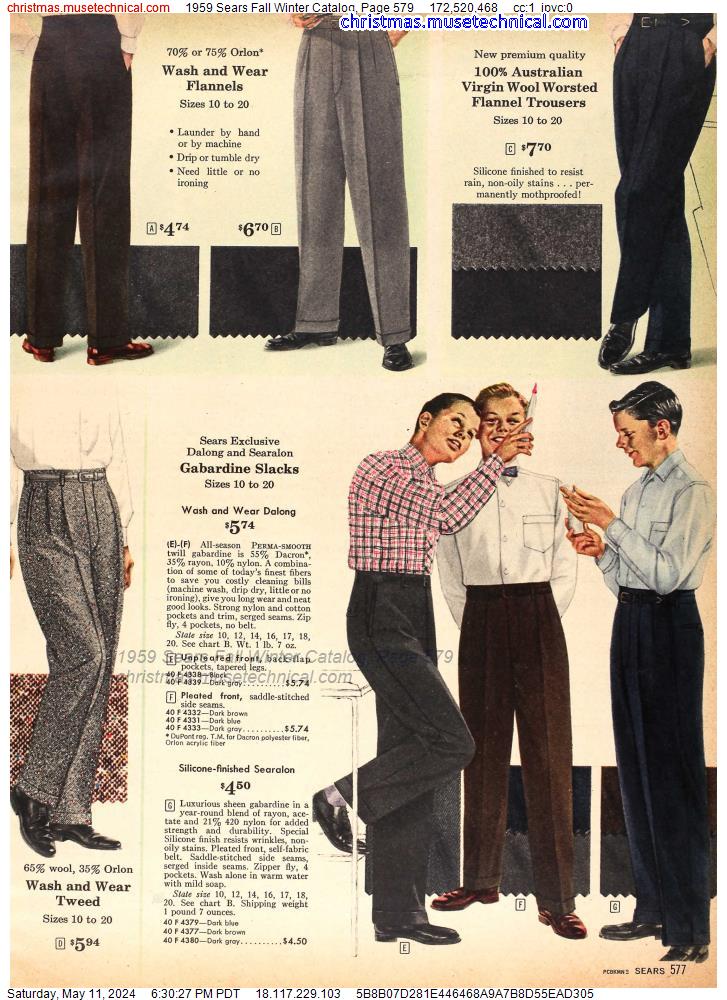 1959 Sears Fall Winter Catalog, Page 579