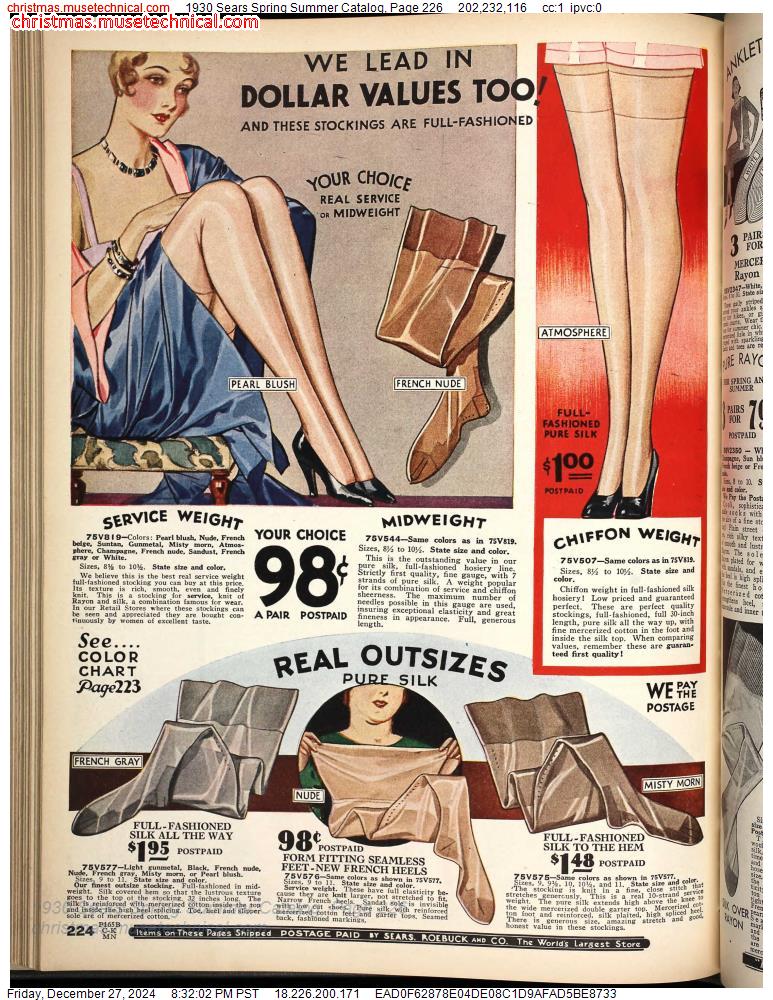 1930 Sears Spring Summer Catalog, Page 226