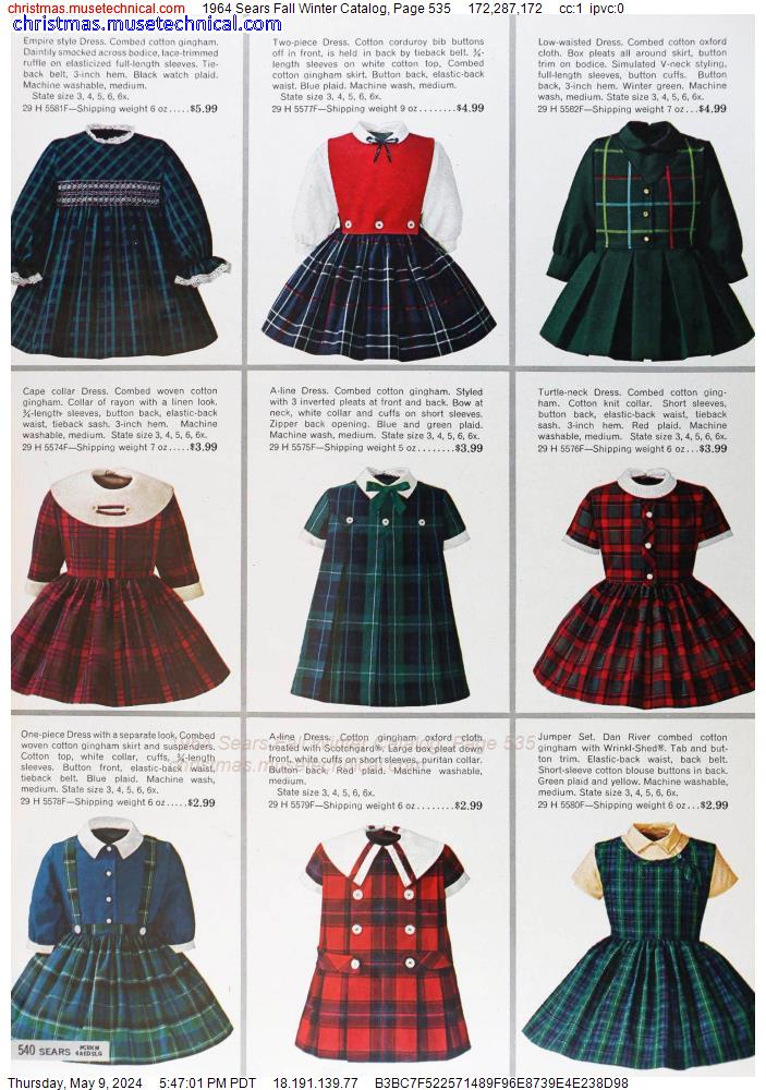1964 Sears Fall Winter Catalog, Page 535
