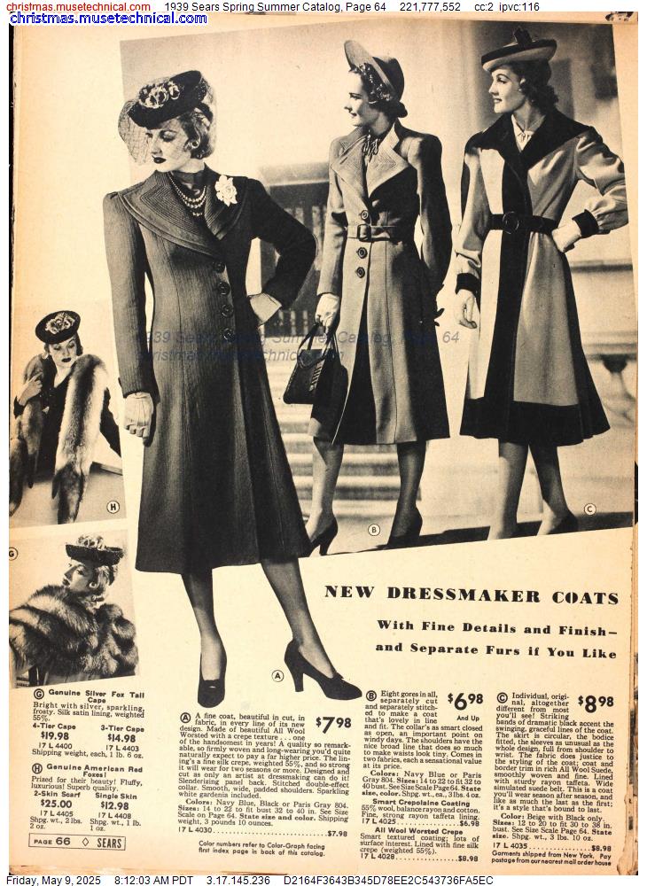 1939 Sears Spring Summer Catalog, Page 64