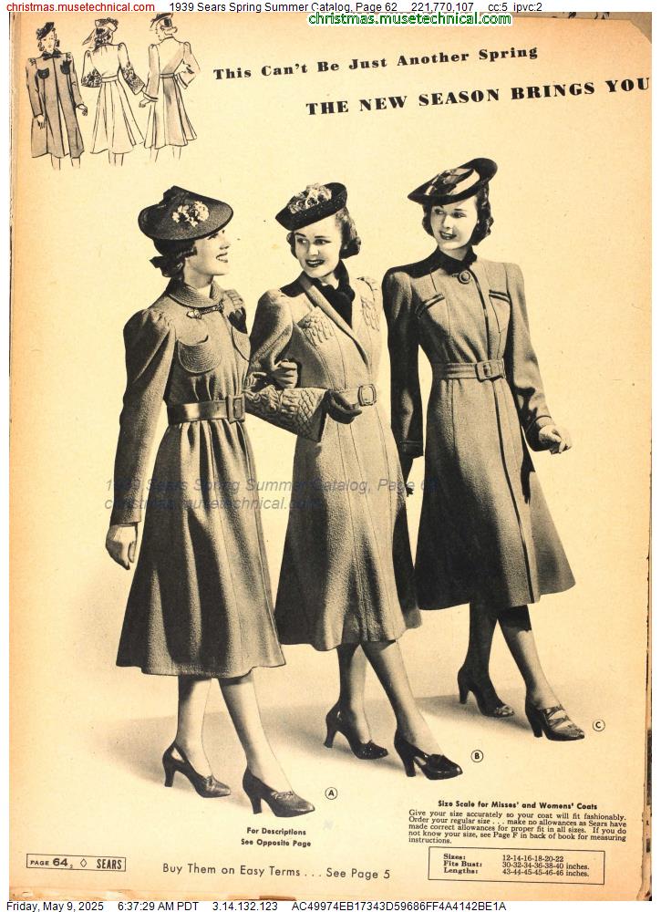 1939 Sears Spring Summer Catalog, Page 62