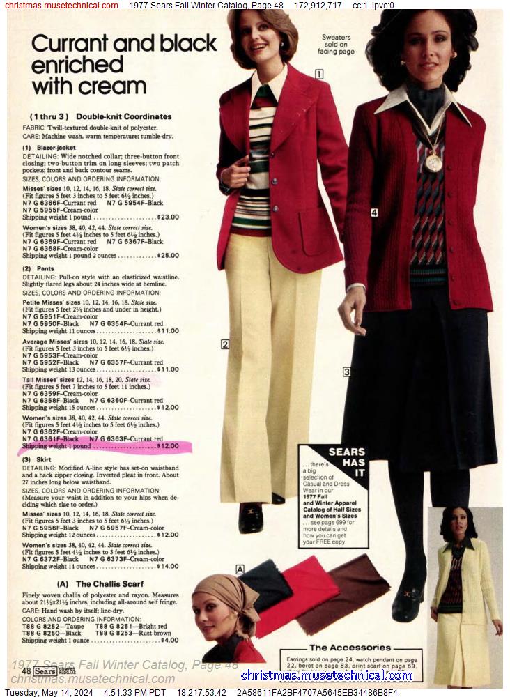 1977 Sears Fall Winter Catalog, Page 48
