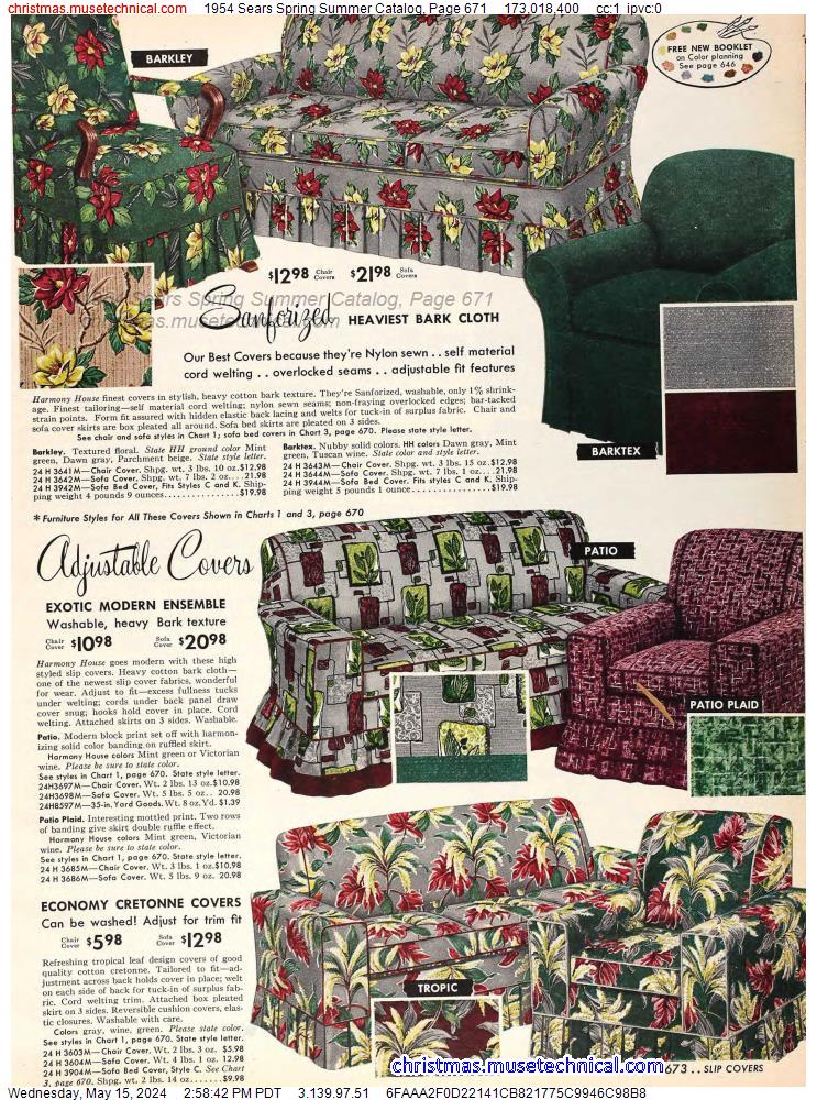 1954 Sears Spring Summer Catalog, Page 671