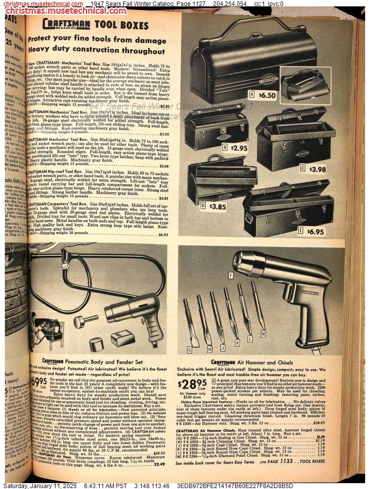 1947 Sears Fall Winter Catalog, Page 1127