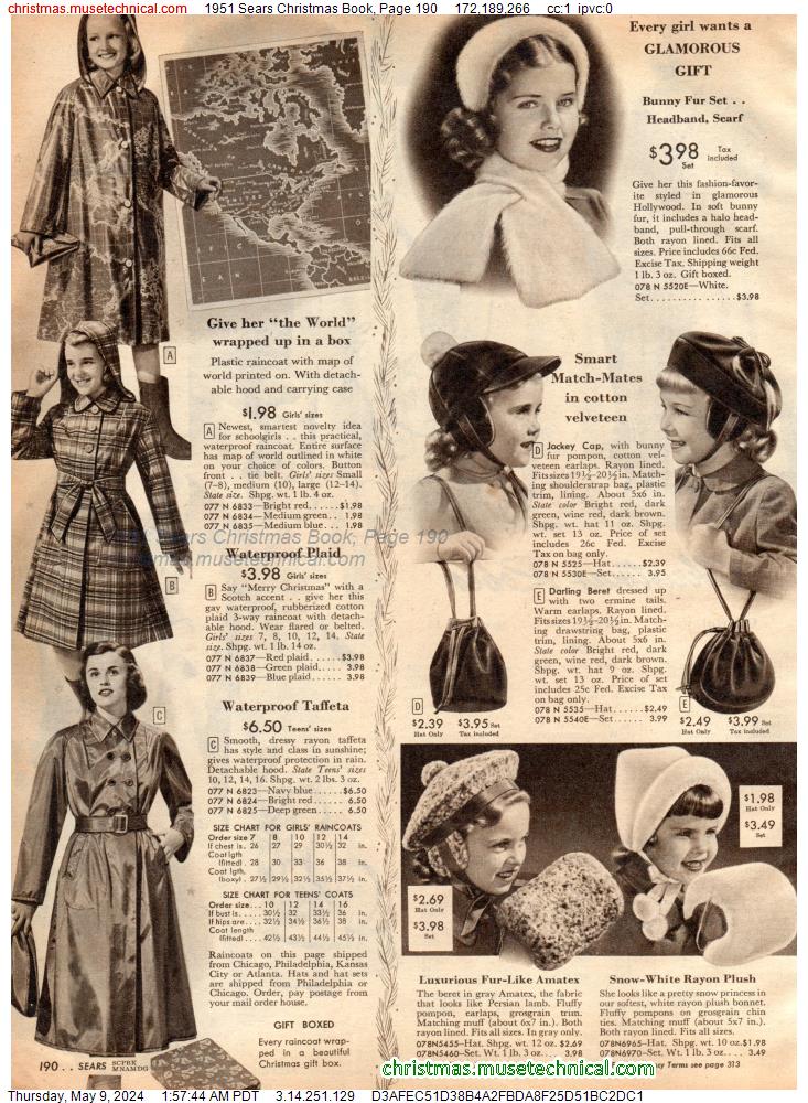 1951 Sears Christmas Book, Page 190