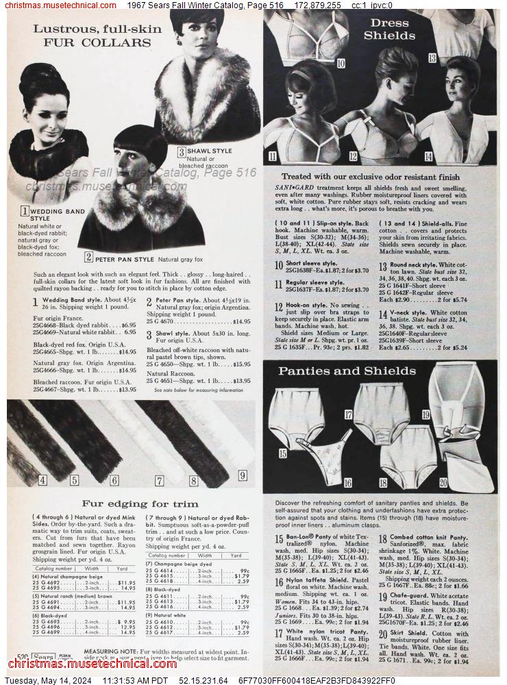 1967 Sears Fall Winter Catalog, Page 516