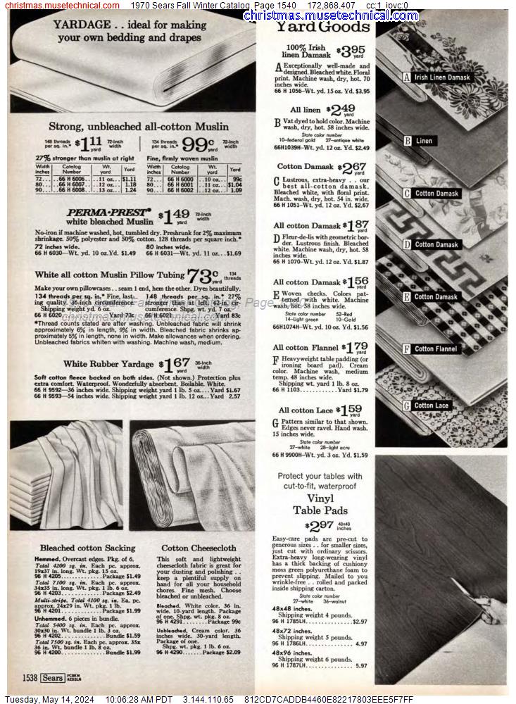 1970 Sears Fall Winter Catalog, Page 1540