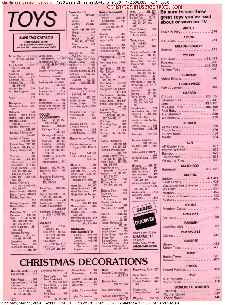 1986 Sears Christmas Book, Page 376