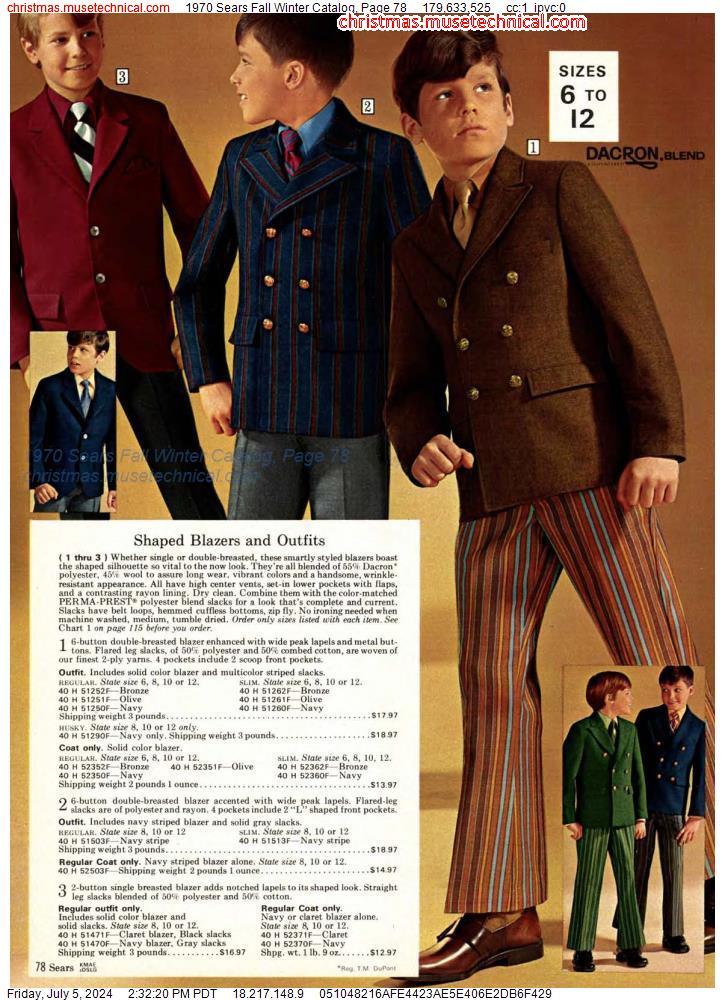 1970 Sears Fall Winter Catalog, Page 78