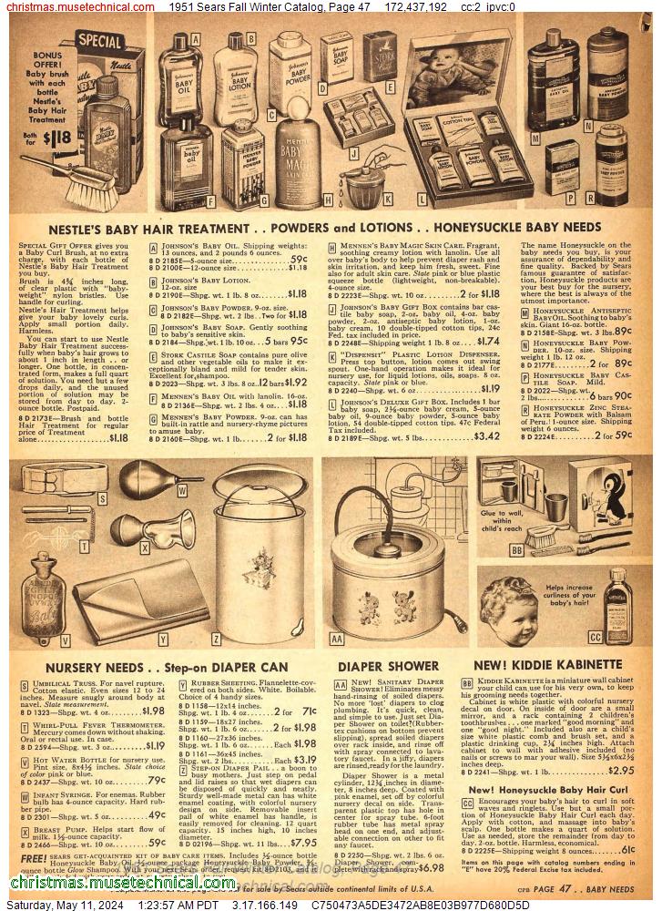 1951 Sears Fall Winter Catalog, Page 47