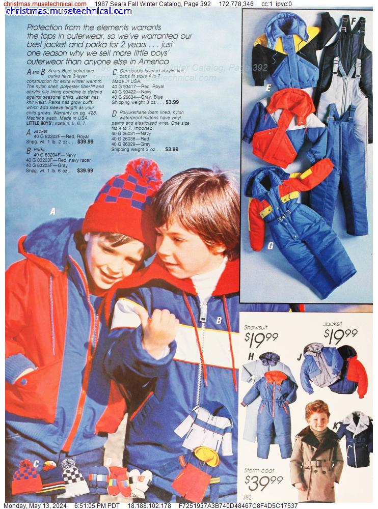 1987 Sears Fall Winter Catalog, Page 392