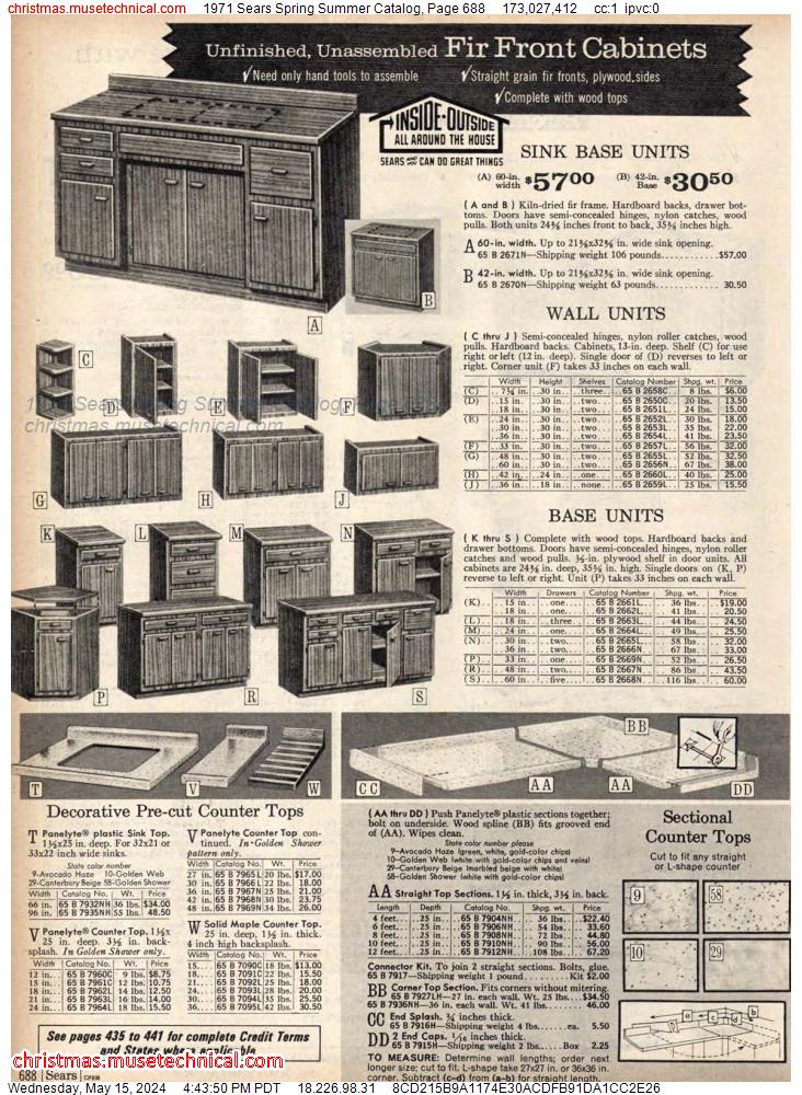 1971 Sears Spring Summer Catalog, Page 688