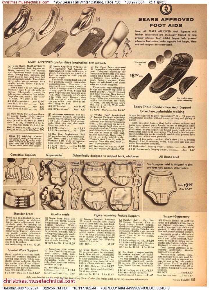 1957 Sears Fall Winter Catalog, Page 750