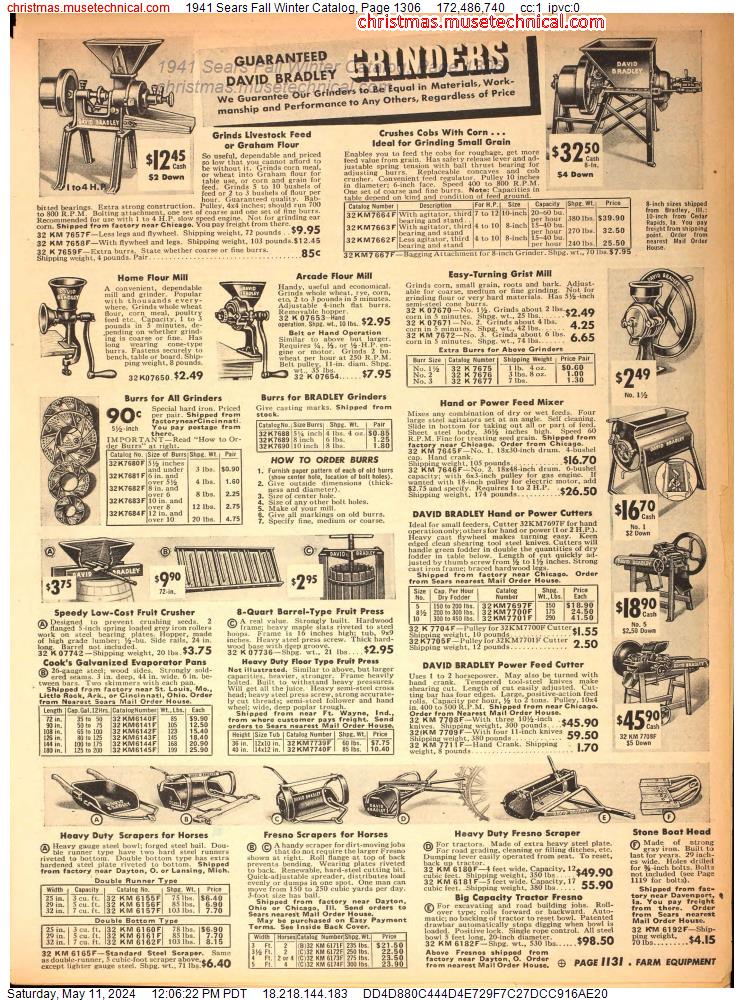 1941 Sears Fall Winter Catalog, Page 1306