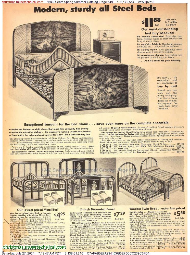 1942 Sears Spring Summer Catalog, Page 649