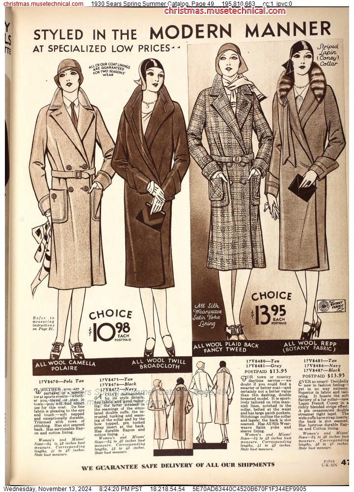 1930 Sears Spring Summer Catalog, Page 49