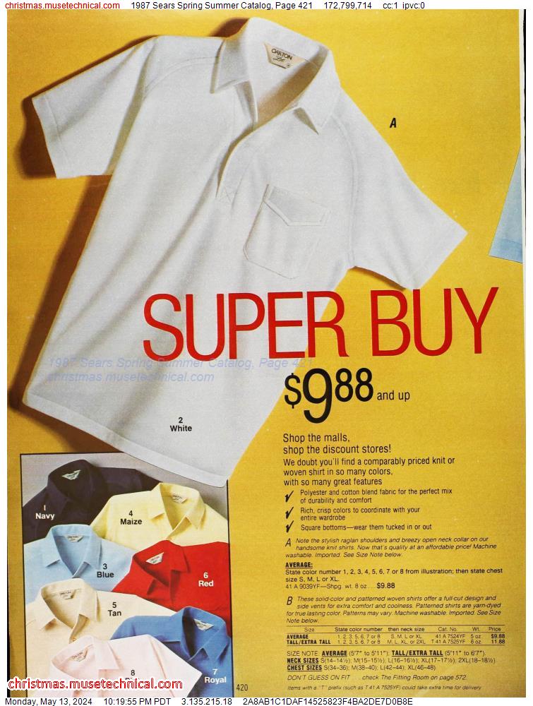 1987 Sears Spring Summer Catalog, Page 421