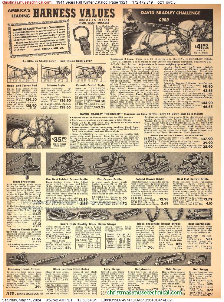 1941 Sears Fall Winter Catalog, Page 1321