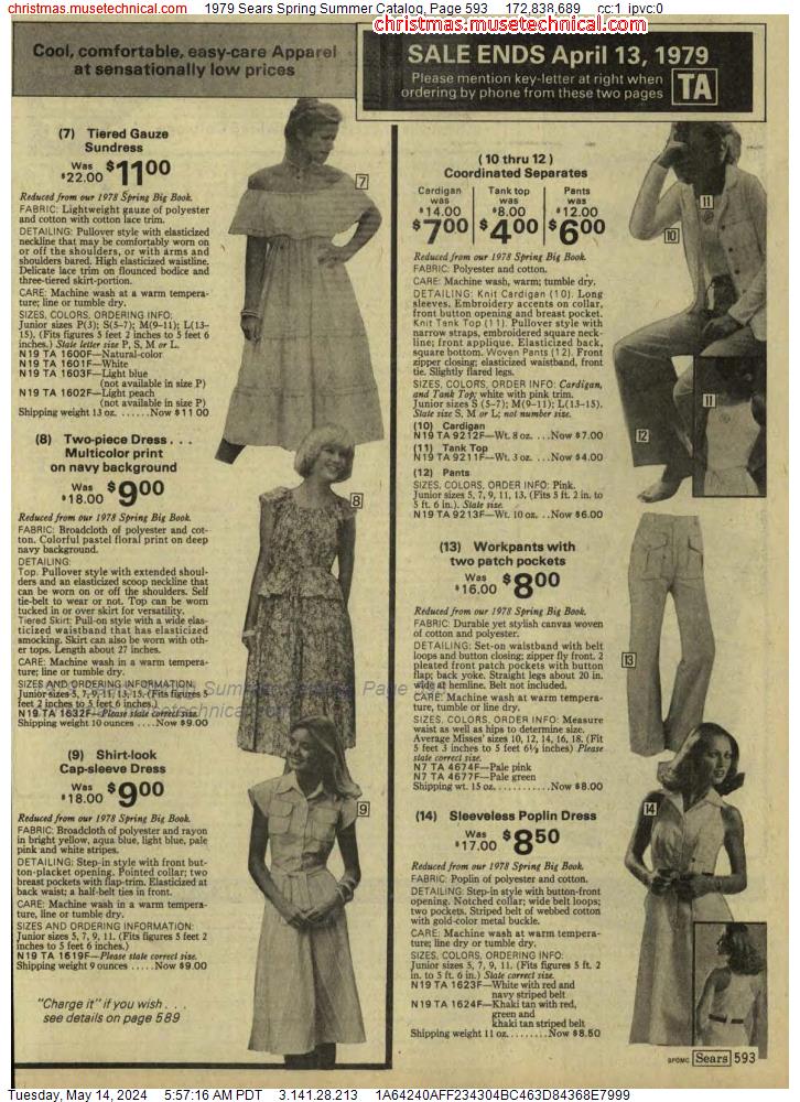 1979 Sears Spring Summer Catalog, Page 593