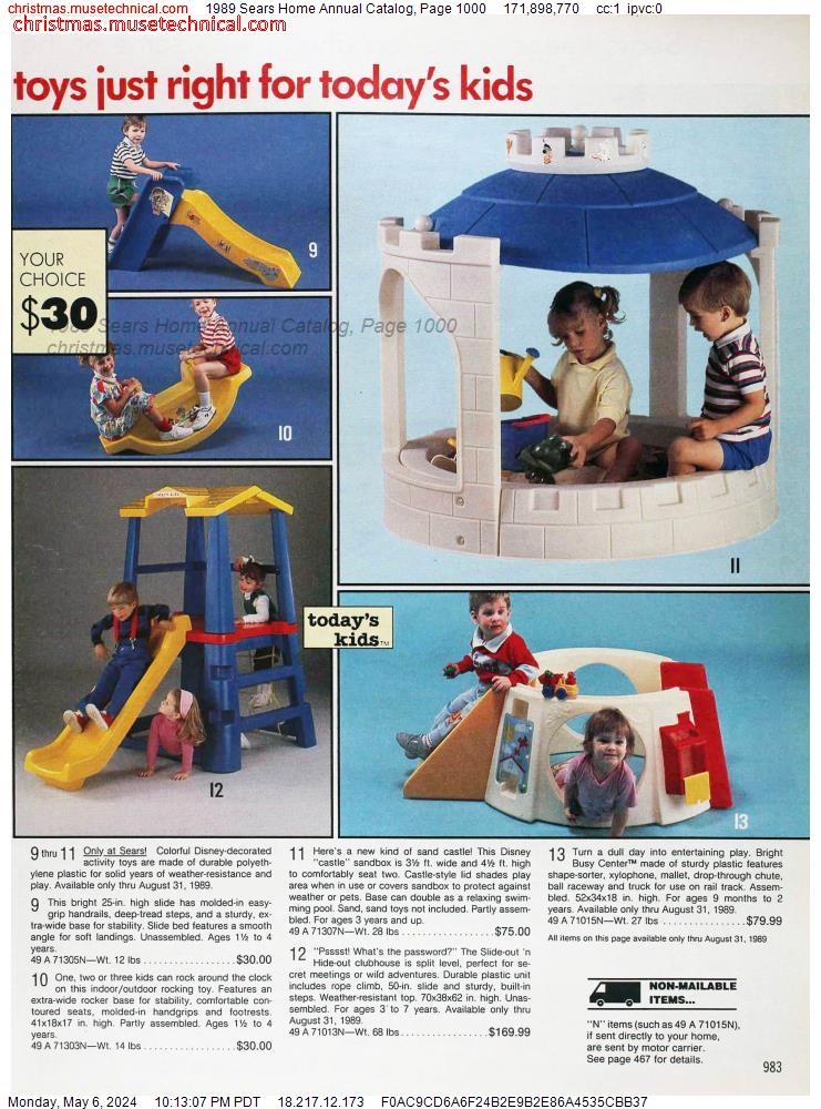 1989 Sears Home Annual Catalog, Page 1000