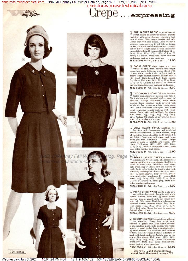 1963 JCPenney Fall Winter Catalog, Page 170