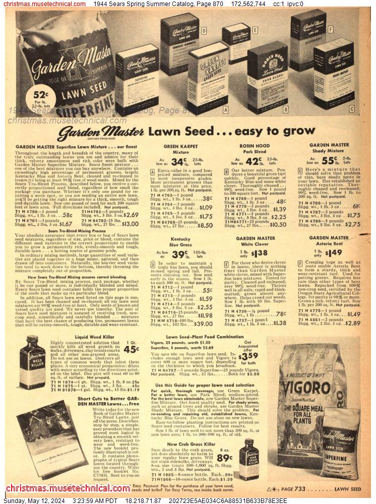 1944 Sears Spring Summer Catalog, Page 870