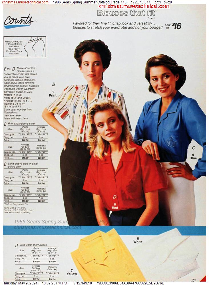 1986 Sears Spring Summer Catalog, Page 115
