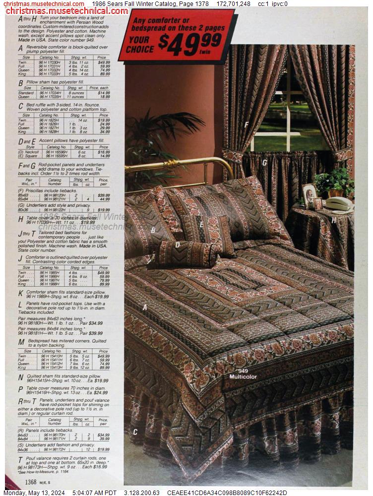 1986 Sears Fall Winter Catalog, Page 1378