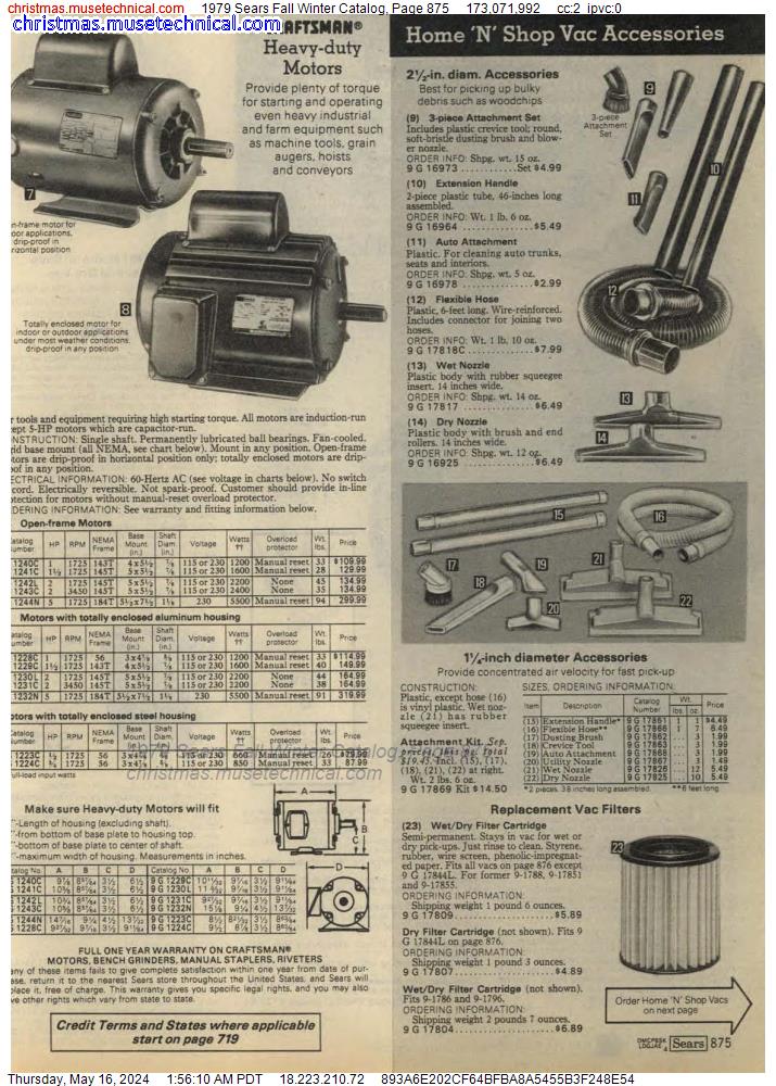 1979 Sears Fall Winter Catalog, Page 875