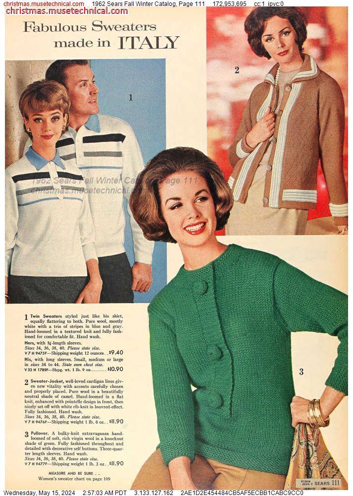 1962 Sears Fall Winter Catalog, Page 111