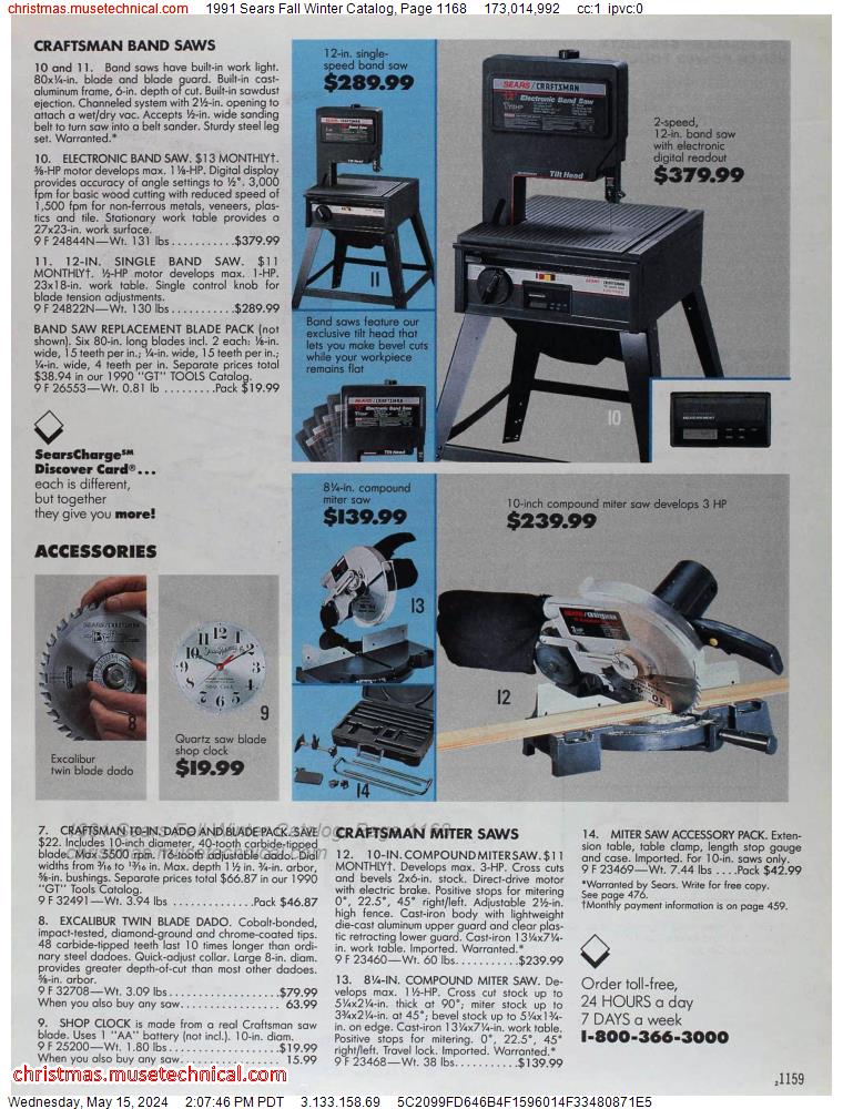 1991 Sears Fall Winter Catalog, Page 1168