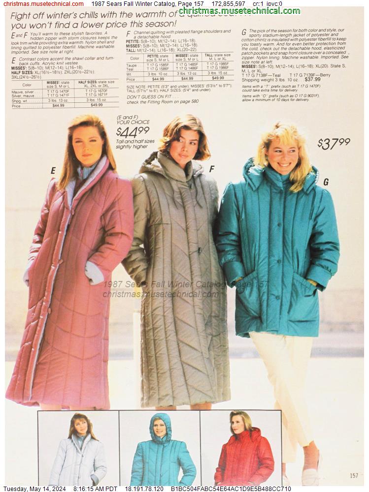 1987 Sears Fall Winter Catalog, Page 157