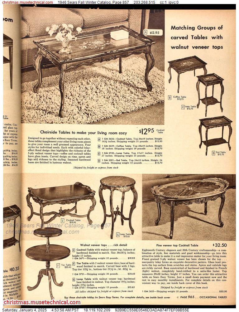 1946 Sears Fall Winter Catalog, Page 857