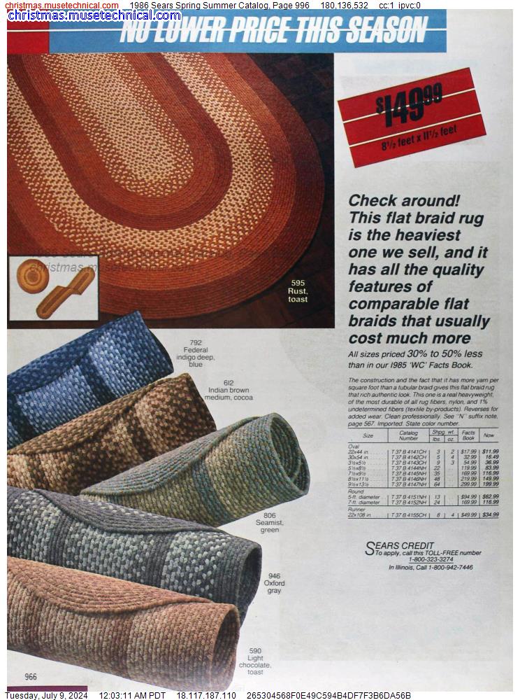 1986 Sears Spring Summer Catalog, Page 996