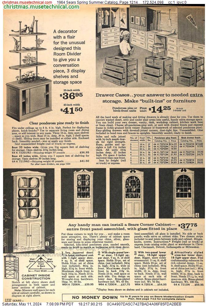 1964 Sears Spring Summer Catalog, Page 1214