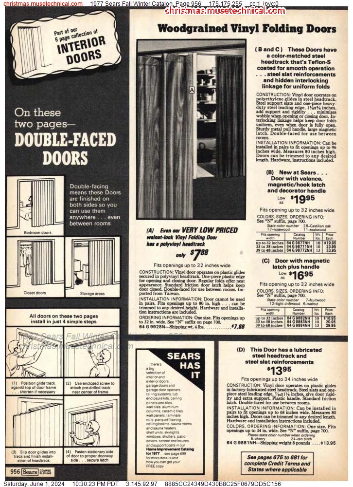1977 Sears Fall Winter Catalog, Page 956