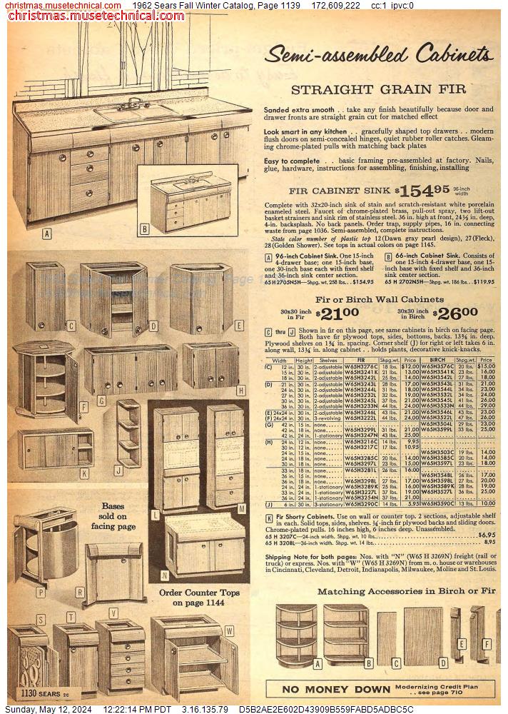 1962 Sears Fall Winter Catalog, Page 1139