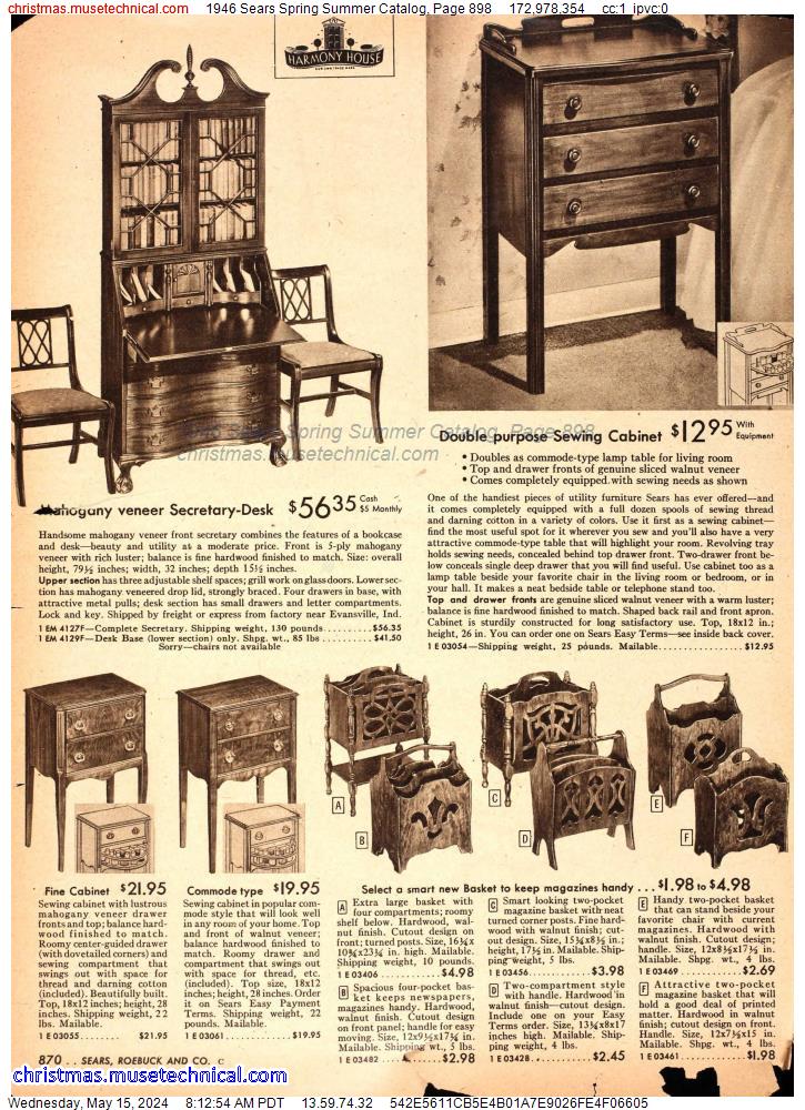 1946 Sears Spring Summer Catalog, Page 898