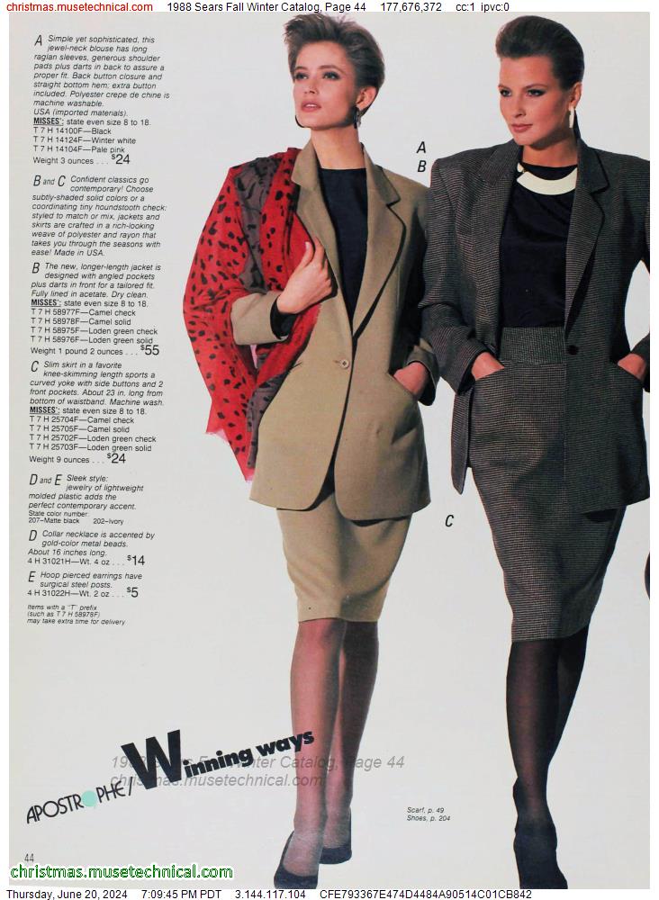 1988 Sears Fall Winter Catalog, Page 44