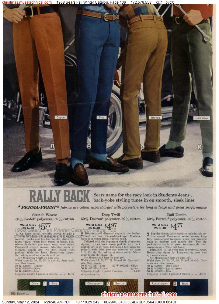 1968 Sears Fall Winter Catalog, Page 106