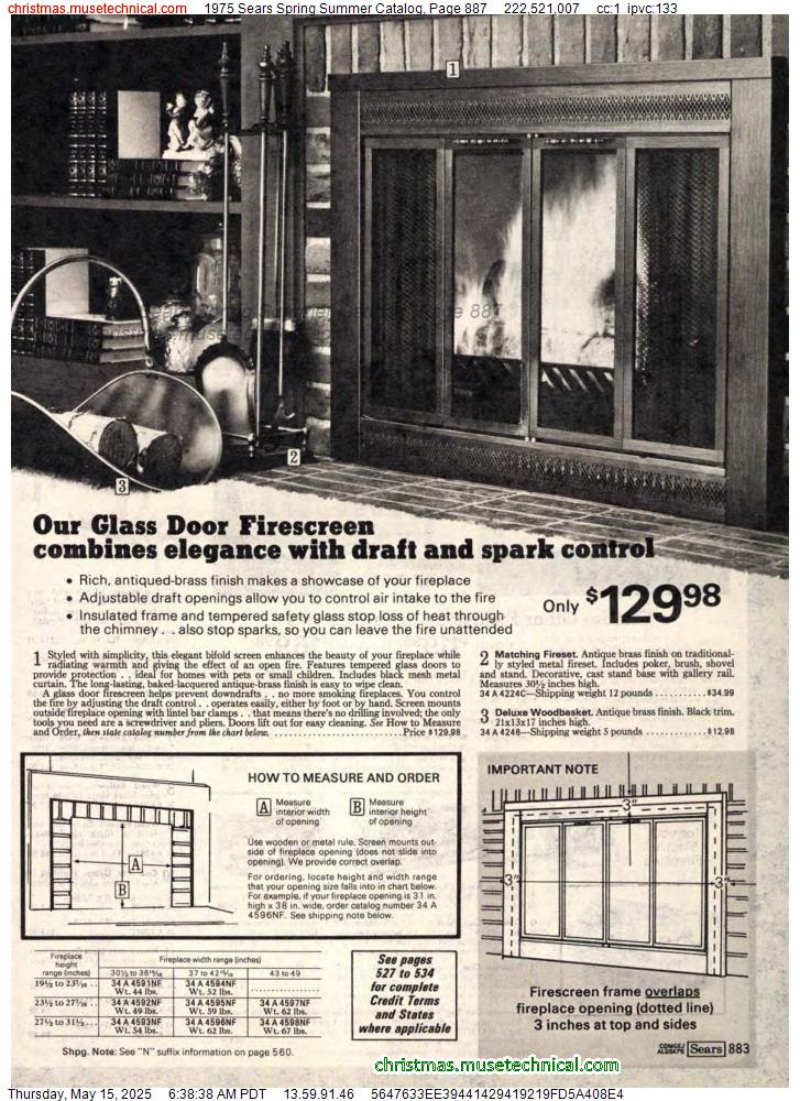 1975 Sears Spring Summer Catalog, Page 887