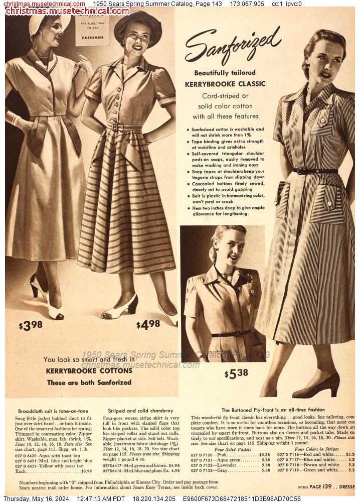 1950 Sears Spring Summer Catalog, Page 143