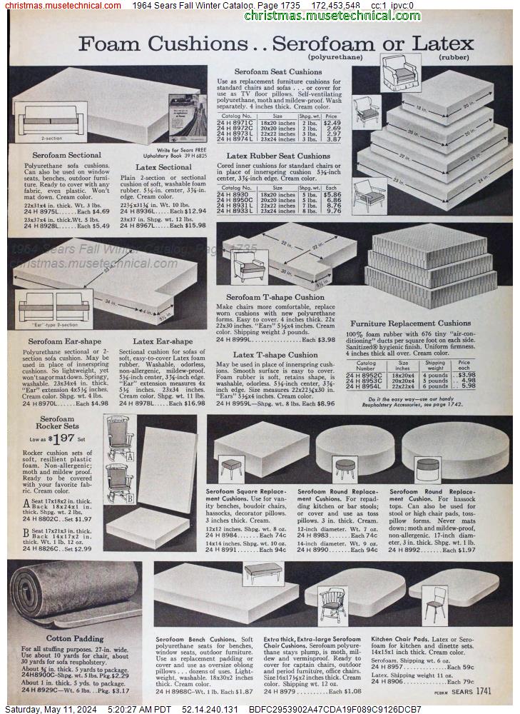 1964 Sears Fall Winter Catalog, Page 1735