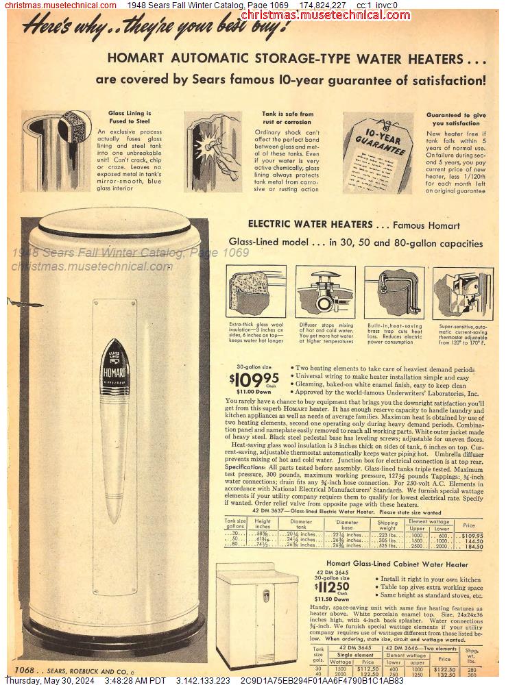 1948 Sears Fall Winter Catalog, Page 1069