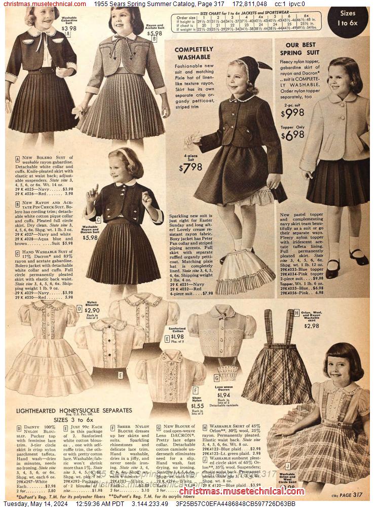 1955 Sears Spring Summer Catalog, Page 317