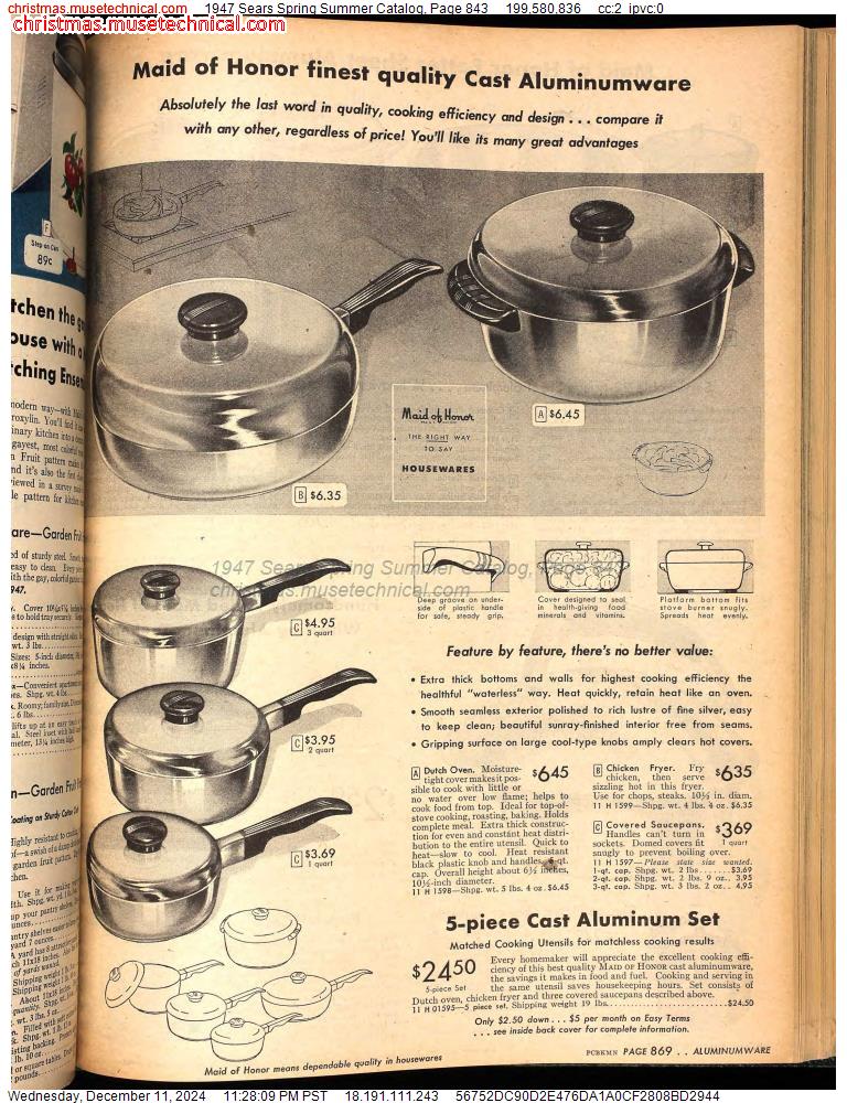 1947 Sears Spring Summer Catalog, Page 843