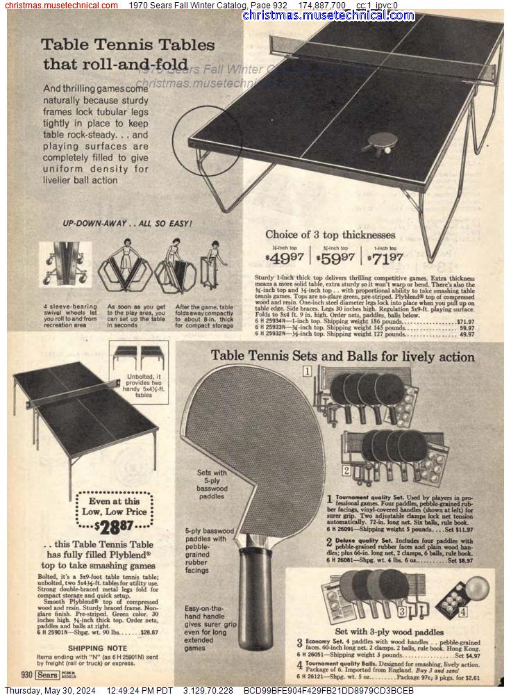 1970 Sears Fall Winter Catalog, Page 932