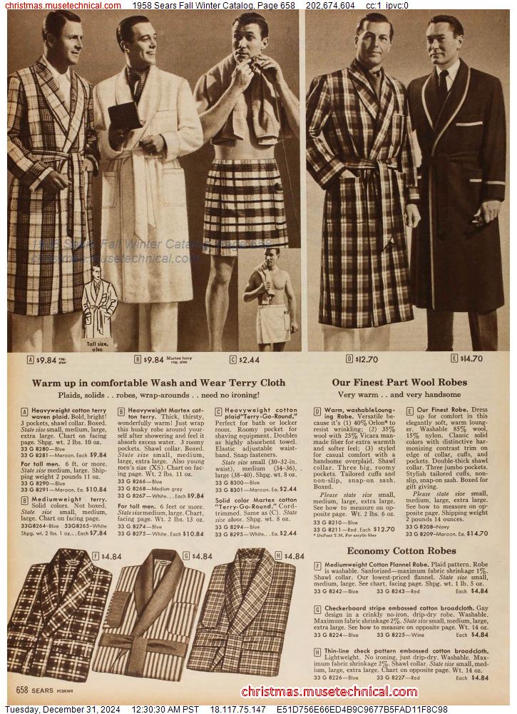 1958 Sears Fall Winter Catalog, Page 658