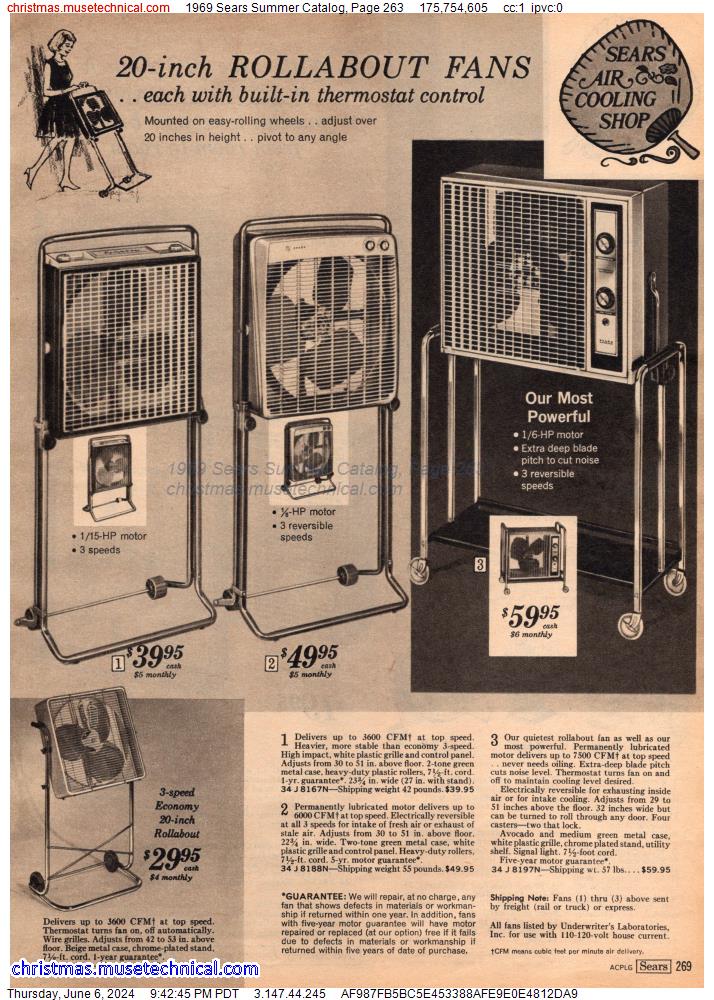 1969 Sears Summer Catalog, Page 263