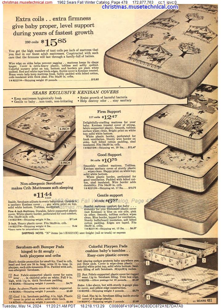 1962 Sears Fall Winter Catalog, Page 478